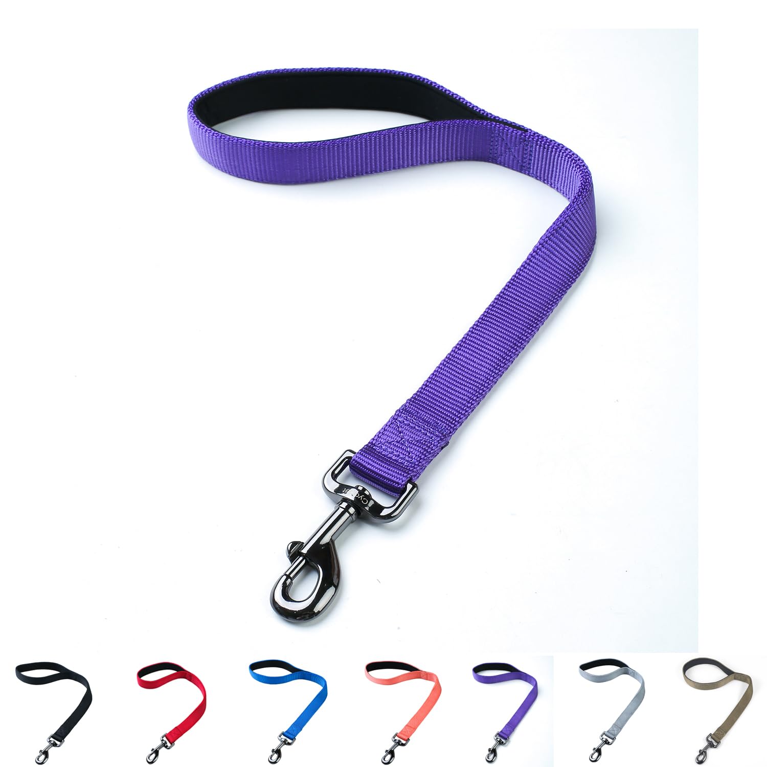 Cyclpet Premium 18 Inches Nylon Short Dog Leash With Heavy Duty Clasp And Comfortable Padded Handle For Large Medium Breed Dogs 