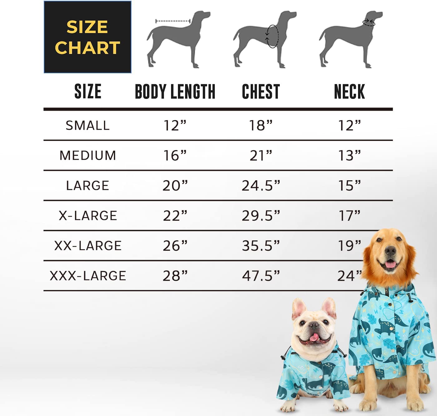 Hde Dog Raincoat Double Layer Zip Rain Jacket With Hood For Small To Large Dogs Dinosaurs - 2Xl