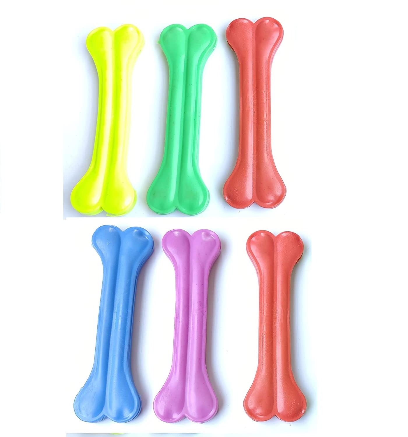 Psk Pet Mart Dog Bone Toy Pvc Small For Puppy, Chew Toy For Playing, Dog Teething Toy (For Puppy Only, Size9 Cm, Pack Of 6, Col