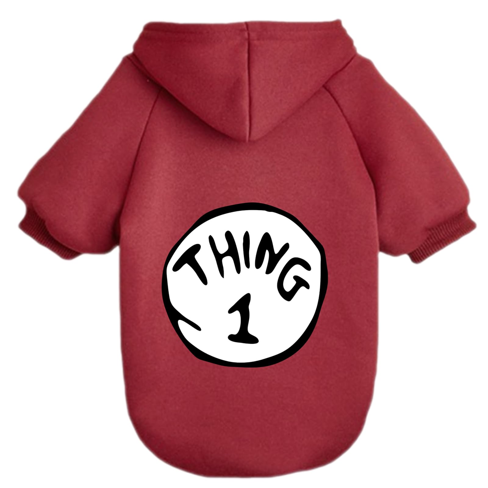 Cayxatiu Dog Hoodie Pet Clothes For Small Dogs Thing 1 Printed Hoodies Medium Puppy Hooded Sweatshirt Pullover Outfit(Wine Red,M