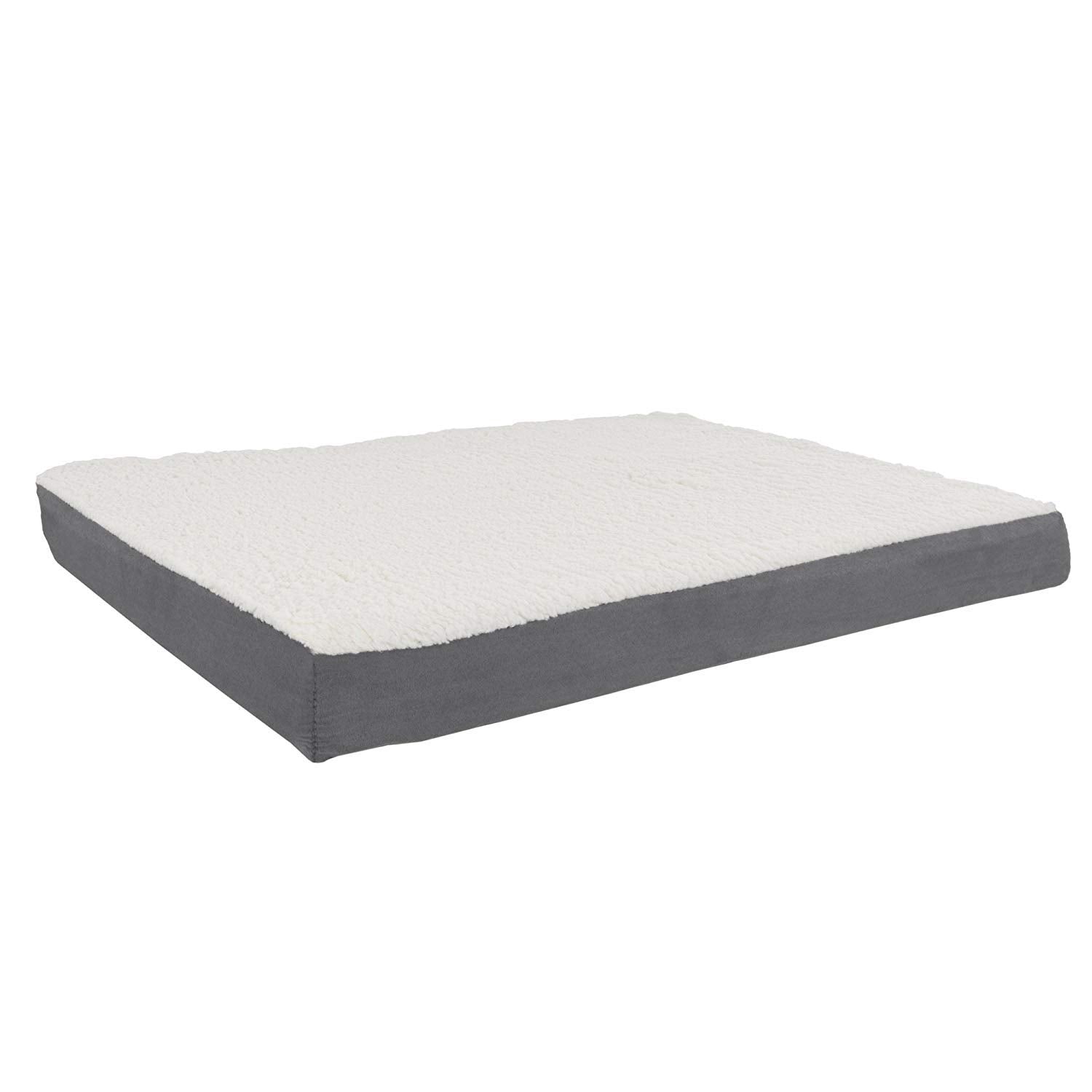PETMAKER Orthopedic Dog Bed - 2-Layer 36x27-Inch Memory Foam Pet Mattress with Machine-Washable Sherpa Cover for Large Dogs up t