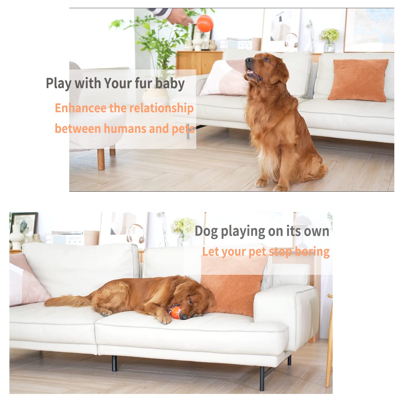 Morhandisn Interactive Dog Toys Dog Ball - 2025 Newly Upgraded Durable Motion Activated Automatic Moving, Bouncing, And Rotating