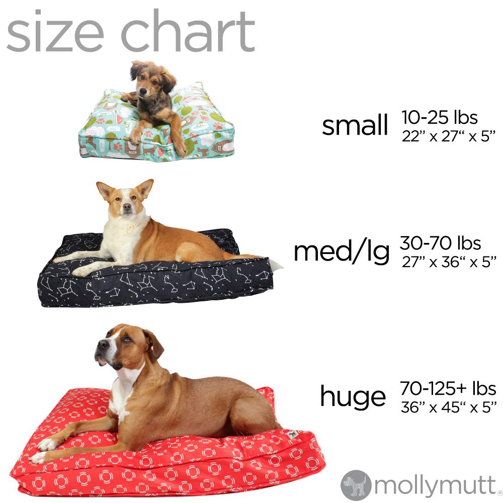 Molly Mutt Your Hand In Mine Dog Bed Duvet Cover, Small - 100% Cotton, Durable, Washable, Model:Dd03A 22'X27'X5'