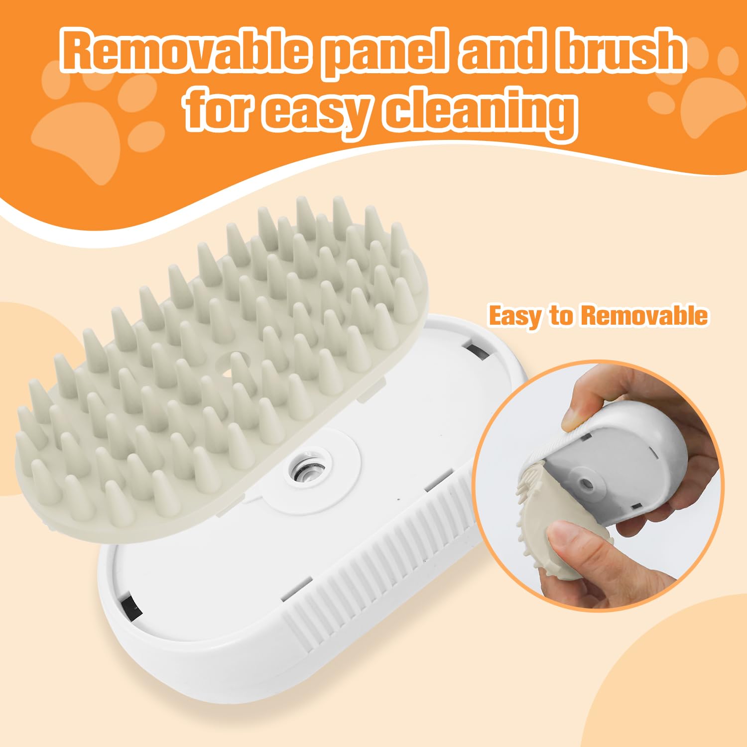 Sogue Cat Steam Brush,Silicone Dog Steamy Brushes,Rechargeable Pets Steam Brush For Dogs And Cats,Spritz Defur Comb For Cats,3 I