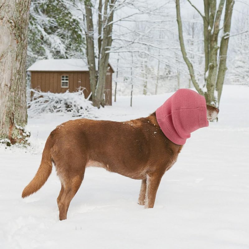 DDFS Dog Ear Cover, Keep Calm Comfort Anti Anxiety Relief Dog Ear Covers for Blow Drying Wine Red-L