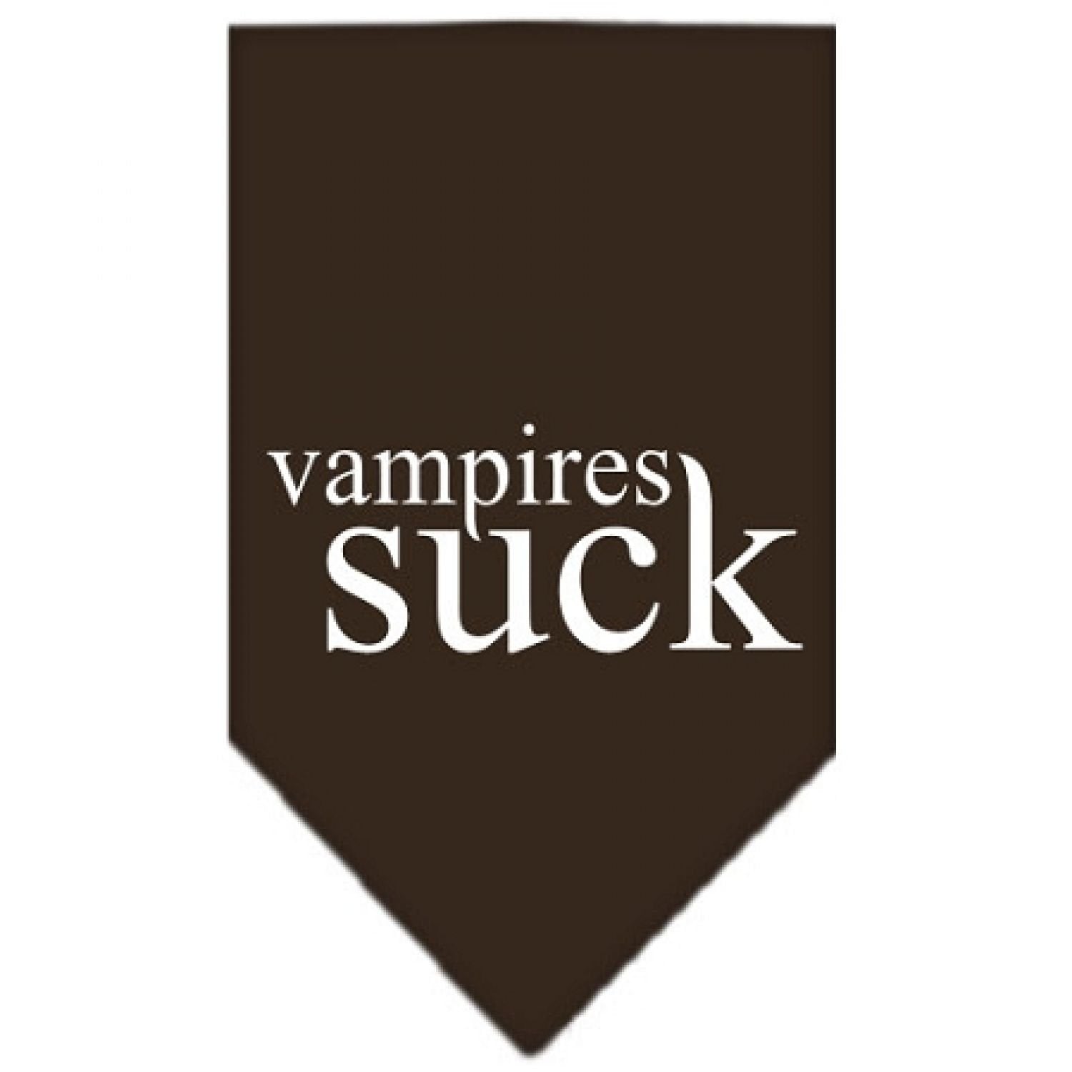 Halloween Pet and Dog Bandana Screen Printed, "Vampires Suck" Cocoa Small