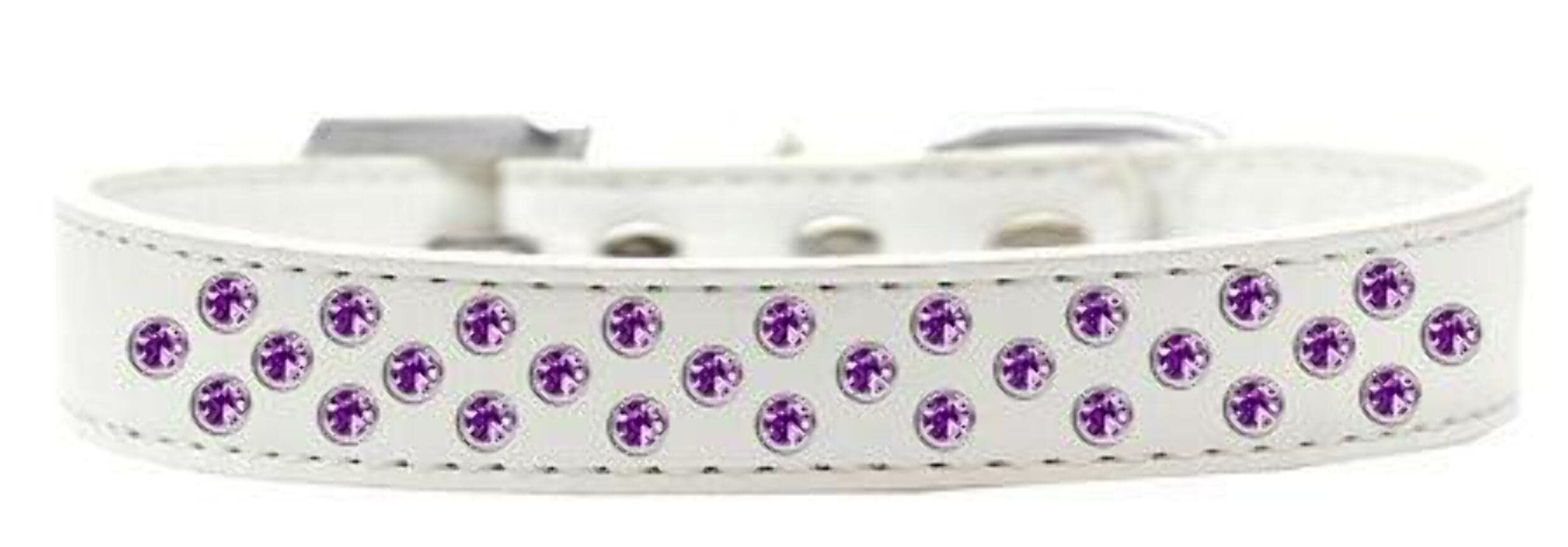 Mirage Pet Products Sprinkles Dog Collar with Purple Crystals, Size 14, Aqua