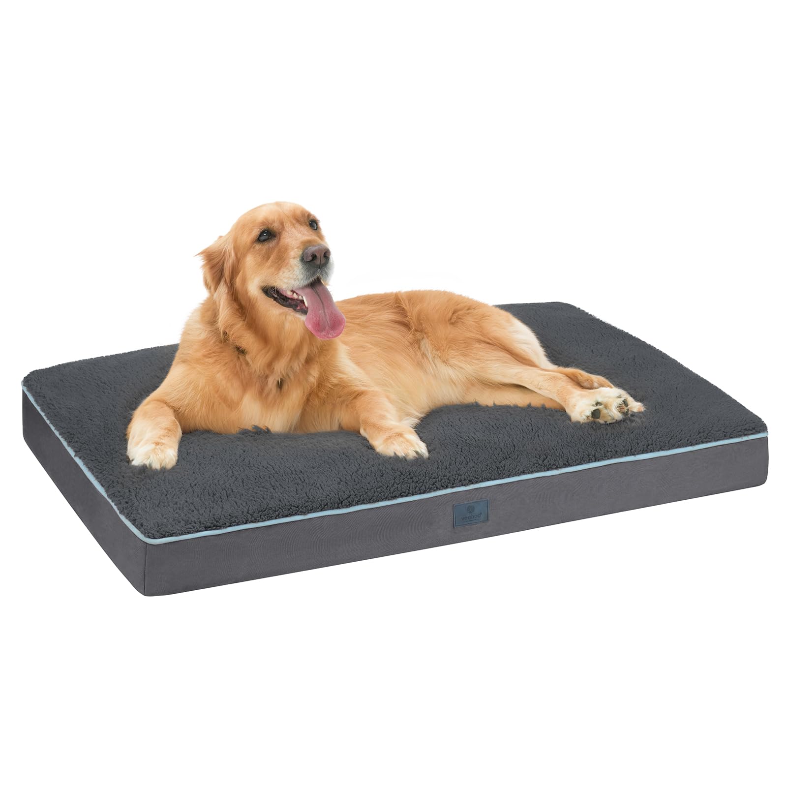 Veehoo Washable Dog Beds Large Sized, Deluxe Plush Sherpa Xxl Dog Bed For Crate With Removable Cover & Waterproof Inner Liner, E