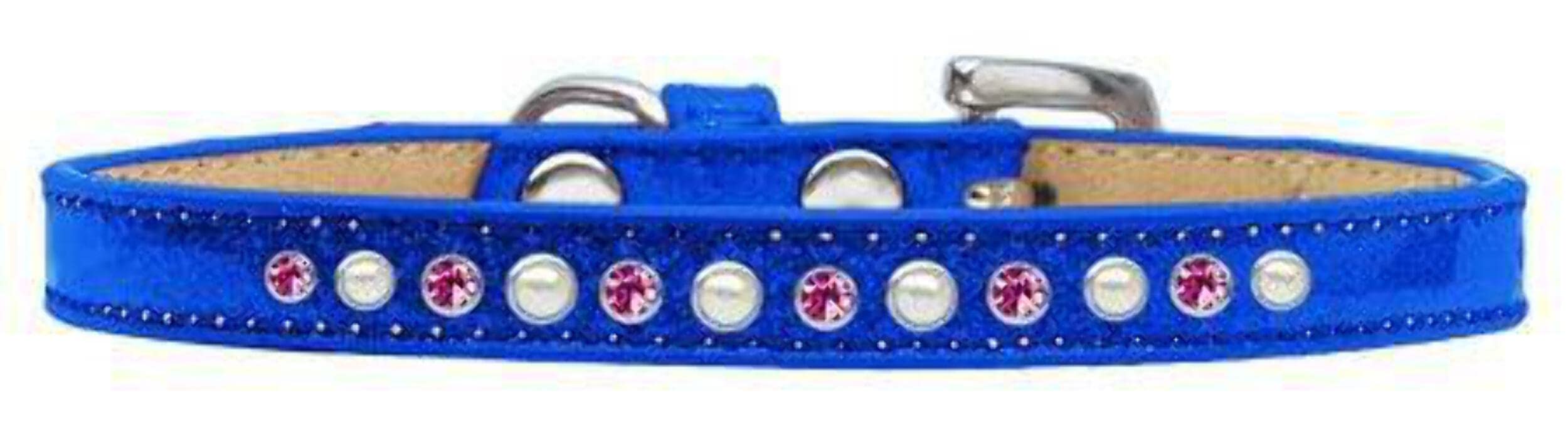 Dog, Puppy and Pet Ice Cream Collar, "Pearl & Pink Crystal Rimsets" Emerald Green 8