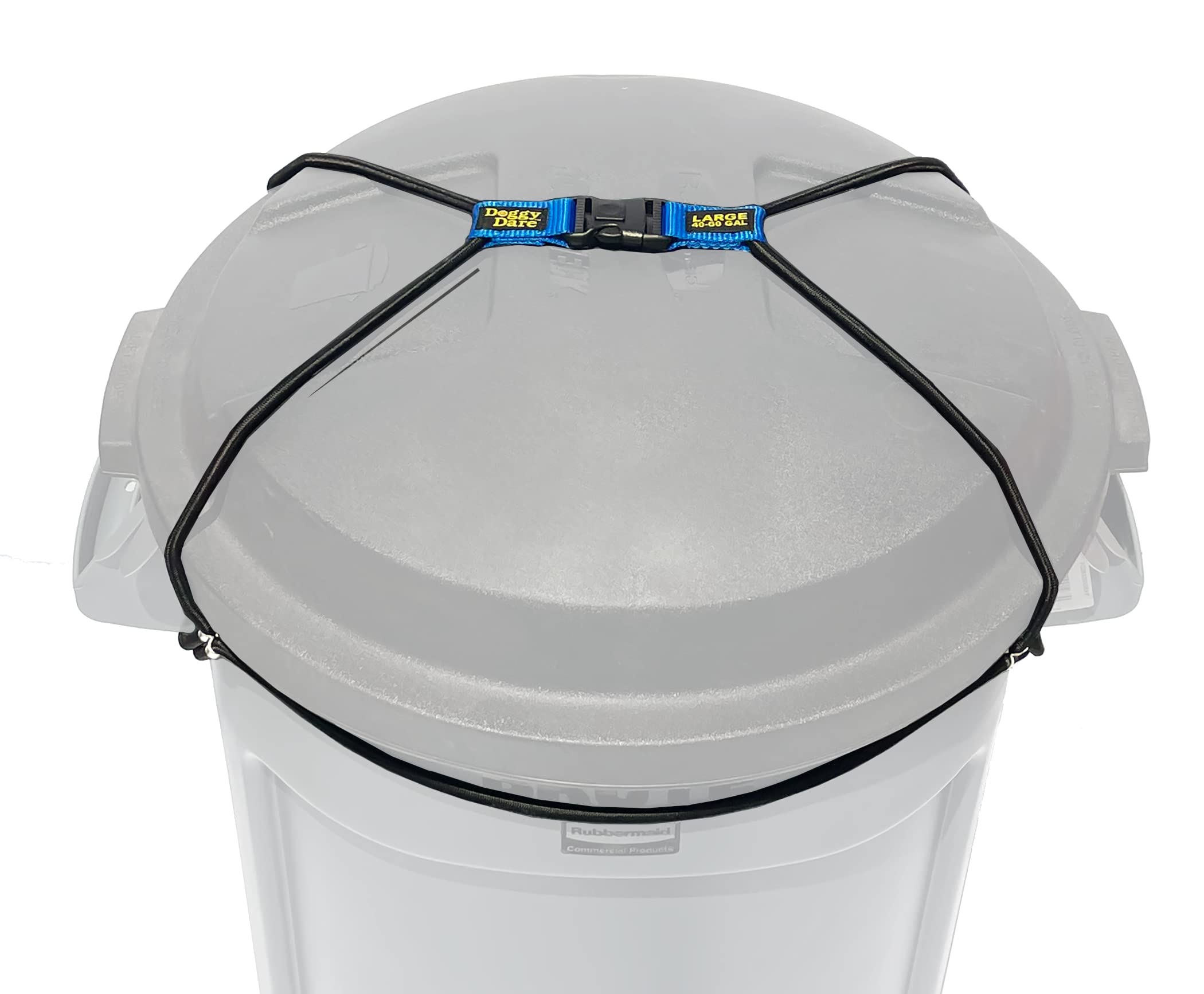 Doggy Dare Trash Can Lock - Large - Fits 45 Gallon Trash Cans - Perfect For Dogs, Raccoons, Opossums - Bungee Cord Design Makes Install Simple (Trash Can Not Included)
