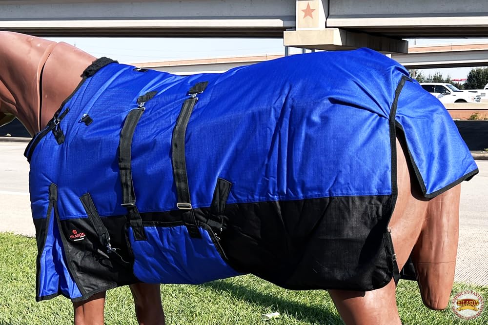 Hilason 1200D Winter Waterproof Poly Horse Belly Wrap & Turnout Blanket - 66 In