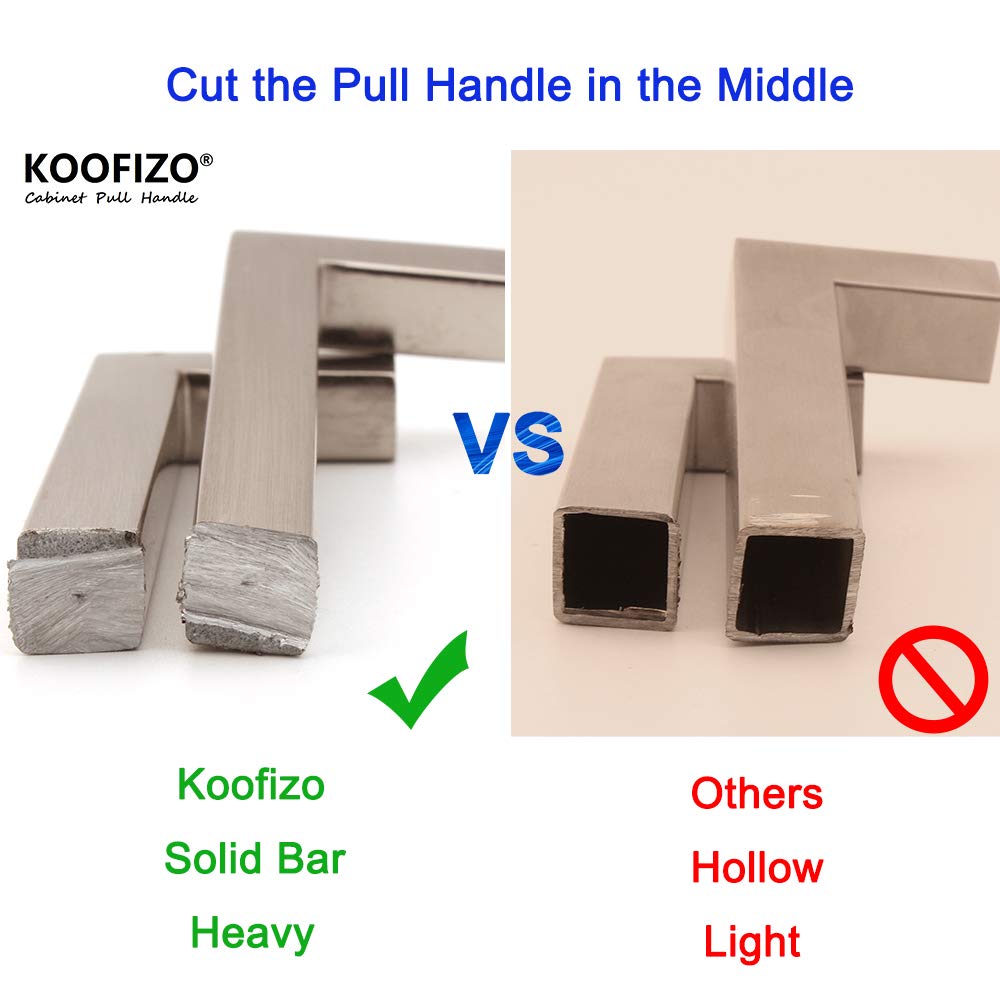 Koofizo Solid Square Bar Cabinet Handle - Oil Rubbed Bronze Furniture Pull, 3 Inch76Mm Screwhole Distance, 10-Pack For Kitchen C