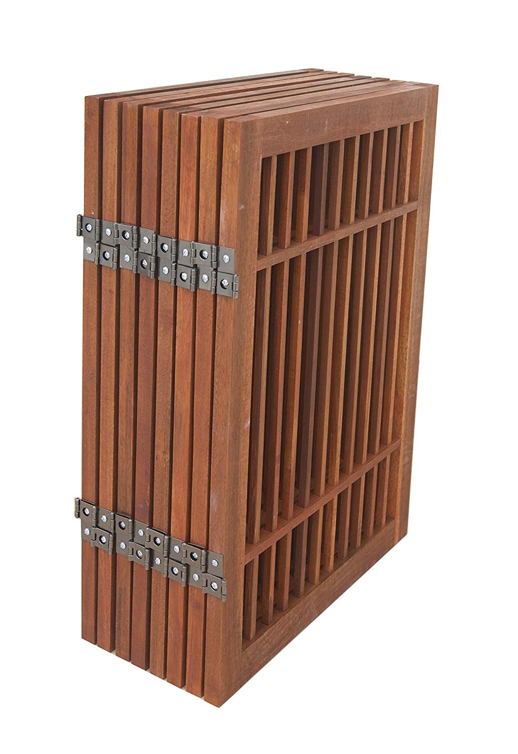 Urnporium Freestanding Pet Gate Folding Wooden Fence for Indoor & Outdoor Use, Durable Acacia Hardwood (Brown Pet Gate, 8 Panel