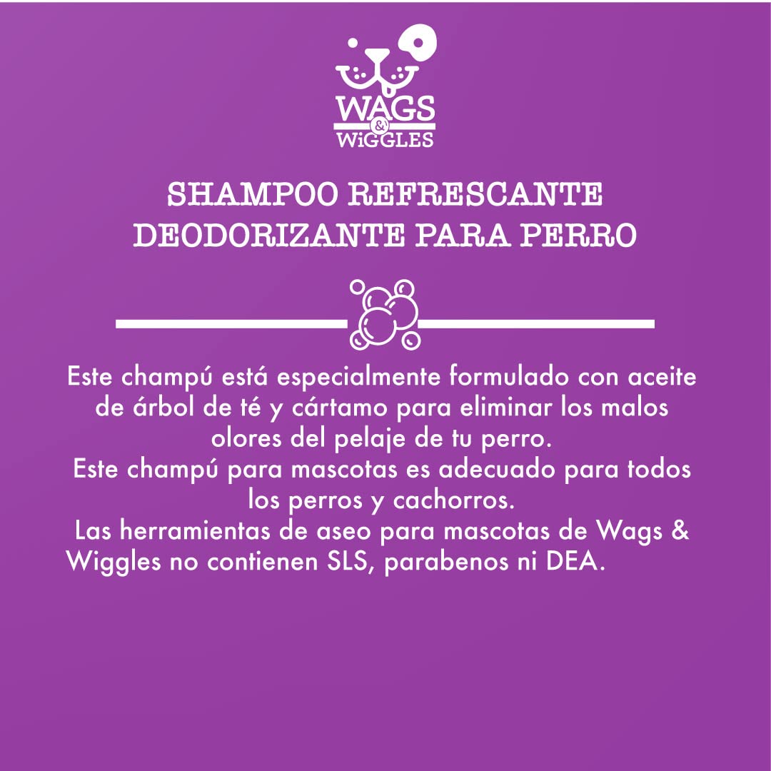 Wags & Wiggles Dog Shampoo - Very Berry Deodorizing Formula, 16 Ounces, Odor Control for Smelly Dogs