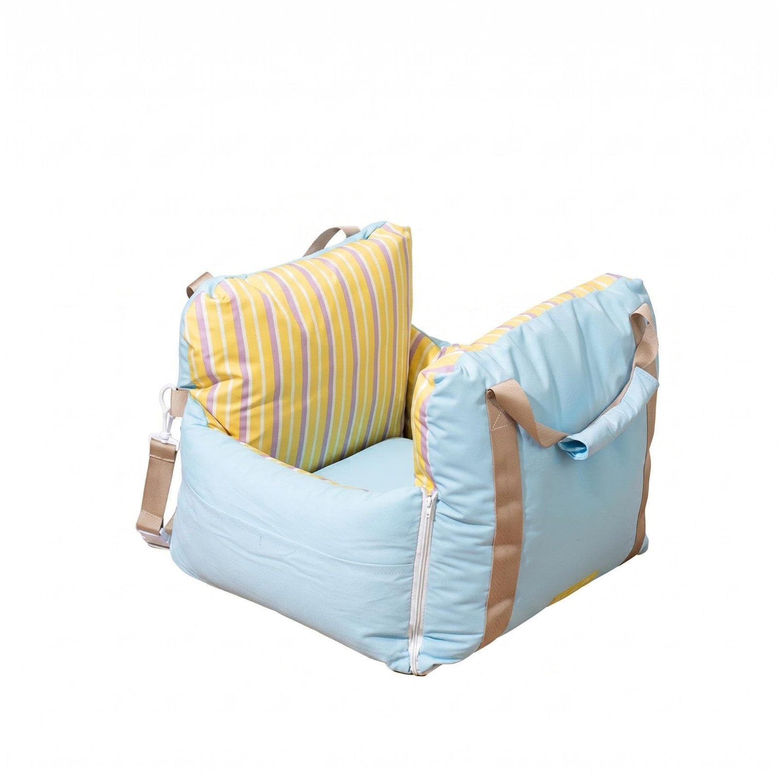 Urijx Dog Washable Pet Removable Cover Vehicle Dog Bed for Small Dogs, Cats, Road Trips Blue Plaid Car Bed Pet Supplies | Dog Su