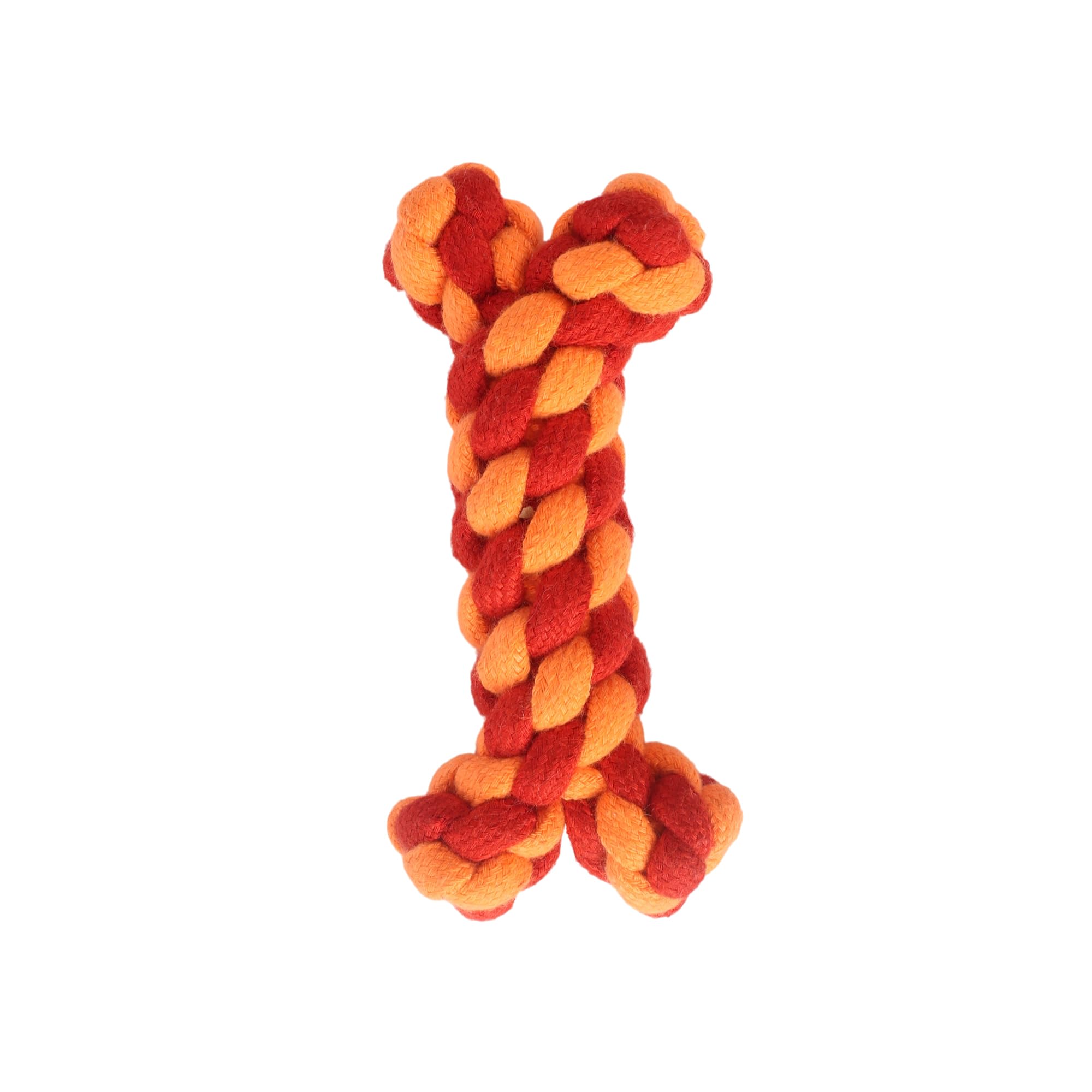 Neelja Rope Chew Toy Bone For Dogs | Pure Cotton Rope | Durable Puppy Teething Toy | Medium & Large Dogs | Orange