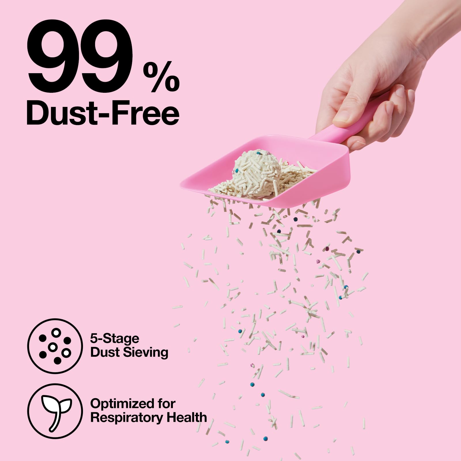 VETRESKA Cherry Blossom Tofu Cat Litter, Natural & Compostable, Strong Clumping, 5.5lbs (4 Bags) - Dust-Free & Deodorant Pellets