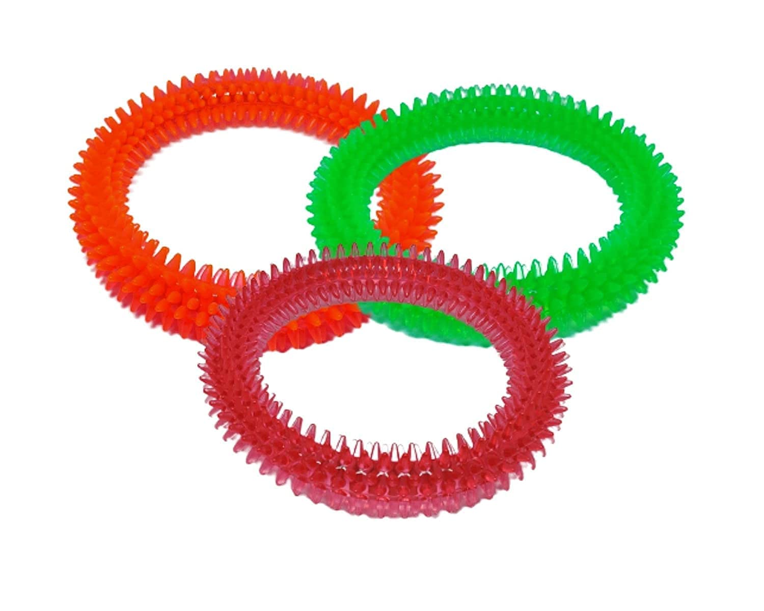 Rvpaws Rubber Dental Puppy Teething Spike Ring Chew Toy, Colour May Vary  1 Pcs