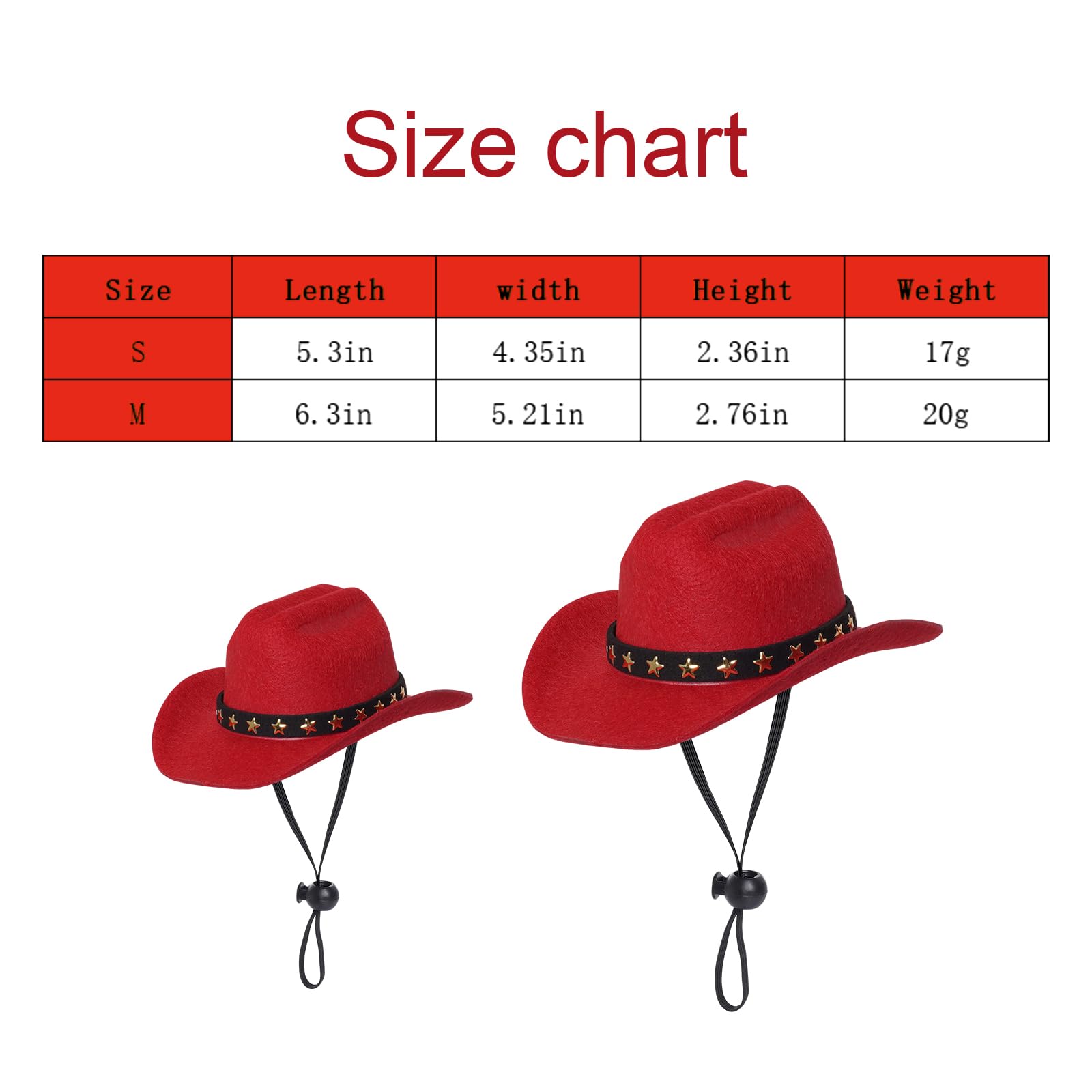 Choyaxo Pet Cowboy Costume Cosplay Cap Halloween Costumes For Dogs Cat Pet Party Decoration Mini Cowboy Hat (Red, Small)