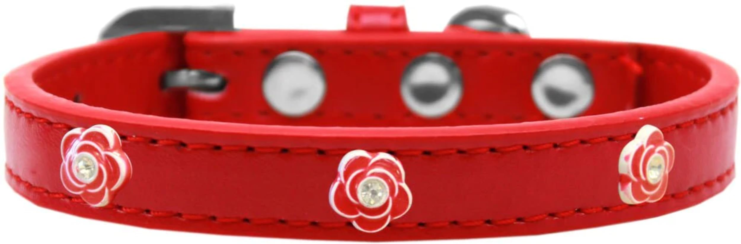 Dog, Puppy & Pet Widget Fashion Collar, Red Roses Lavender 12