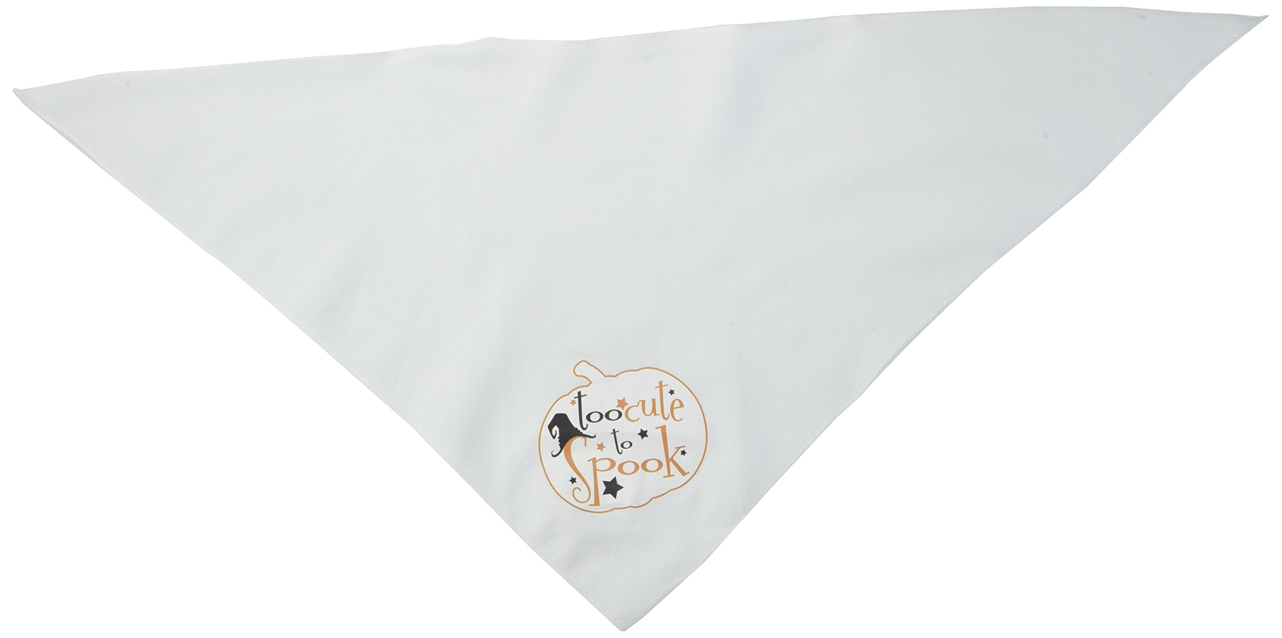 Mirage Pet Products 66-141 LGWT Too Cute to Spook Screen White Print Bandana, Large
