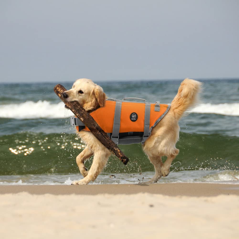 Emust Dog Life Vests, Adjustable Dog Life Jacket With Rescue Handle, Puppy Flotation Vest For Small/Medium/Large Dogs, Xs, Newor