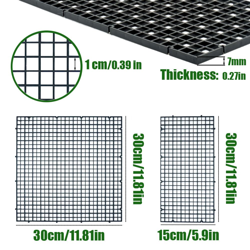 Linlan 8 Pieces 11.8X11.8In (30X30Cm) Aquarium Grid Plastic, Fish Tank Divider, Egg Crate For Diy Filtration And Bottom Protecti