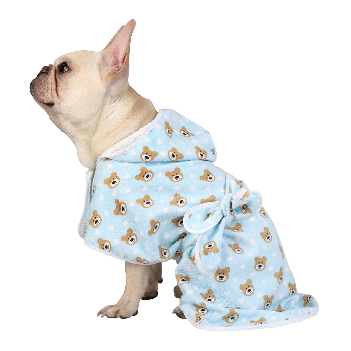 Hde Dog Bathrobe Super Absorbent Quick Drying Towel With Hood For All Dog Breeds Sizes S-Xxl - Teddy Bears - S