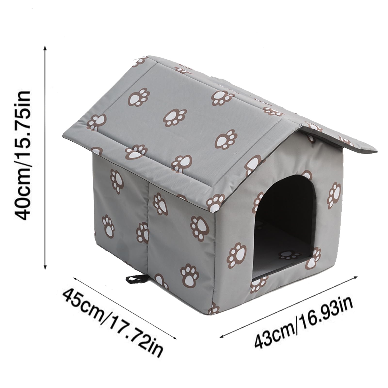 Cat Houses for Outdoor Cats, Feral Cats Dogs House, Weatherproof Warm and Insulated Cat House with Transparent Curtain Pet House