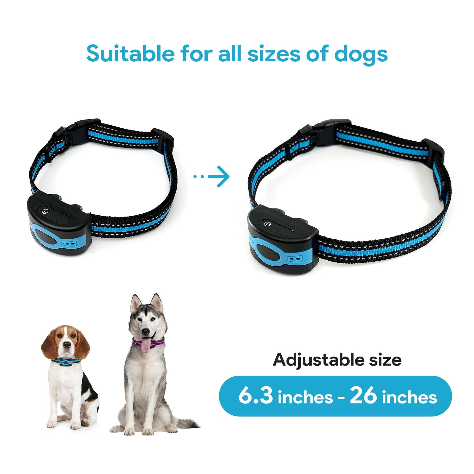 Replacement Collar For Shock Training Bark Collar,Dog Shock Collars Replacement, Nylon Replacement Collar Strap For E Collar Wireless Dog Fence Receivers(2 Piece Blue+Rose Red)