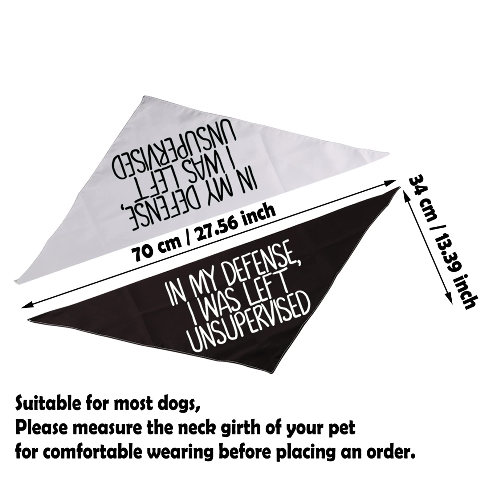 2 Pack Bad Dog Bandana In My Defense I Was Left Unsupervised Dog Bandana (In My Defense)