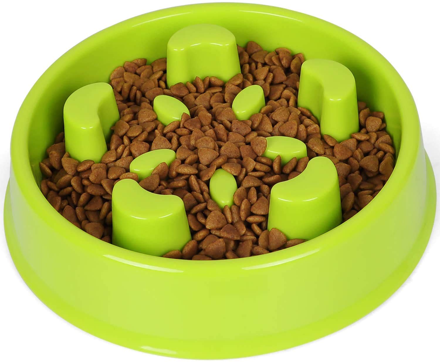 Rvpaws Slow Dog Bowl,Fun Slow Feeder Dog Bowl,AntiGulping Dog Slow Feeder Stop Bloat,Slow Eating Dog Bowl (Green)