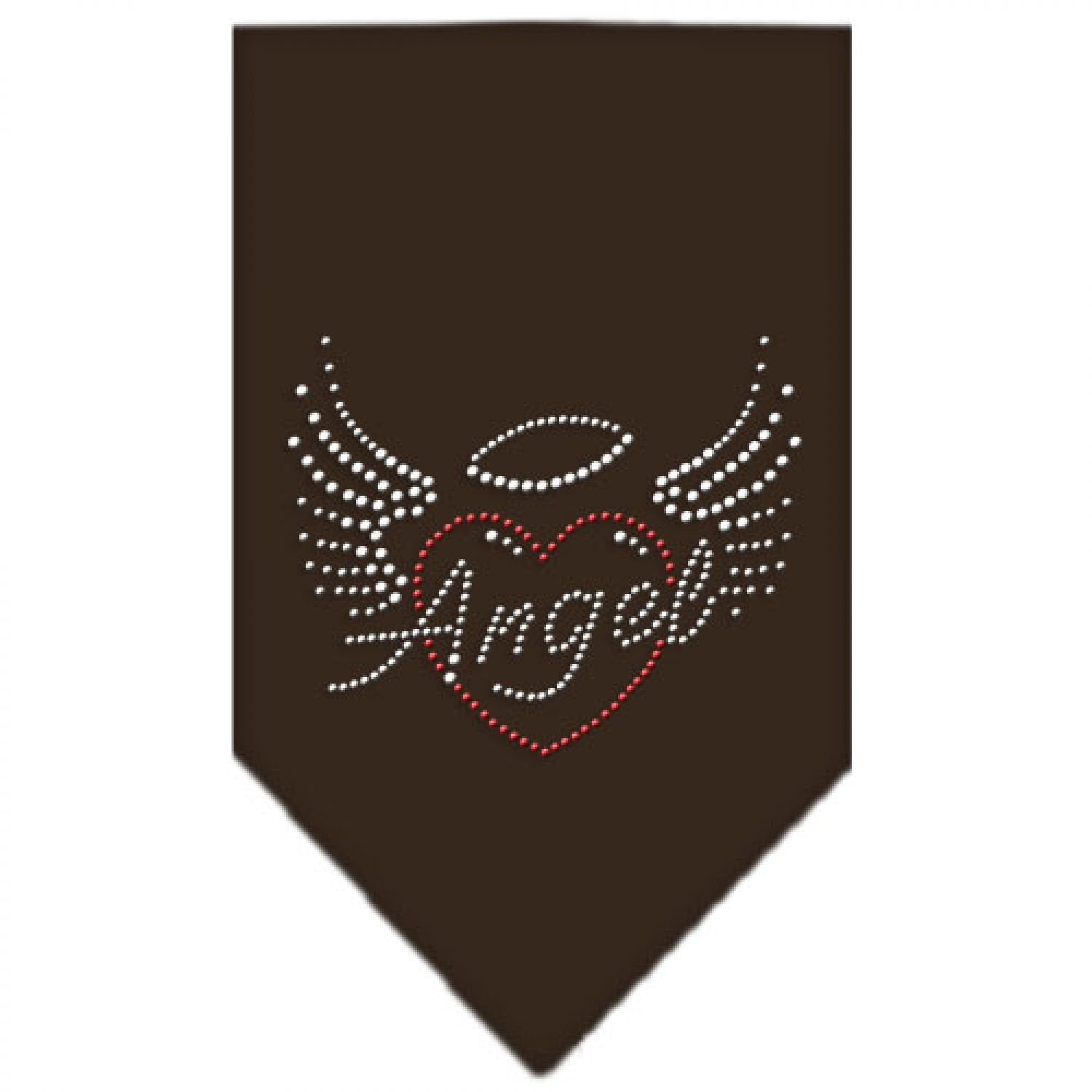 Mirage Pet Products Angel Heart Rhinestone Bandana Brown, Small