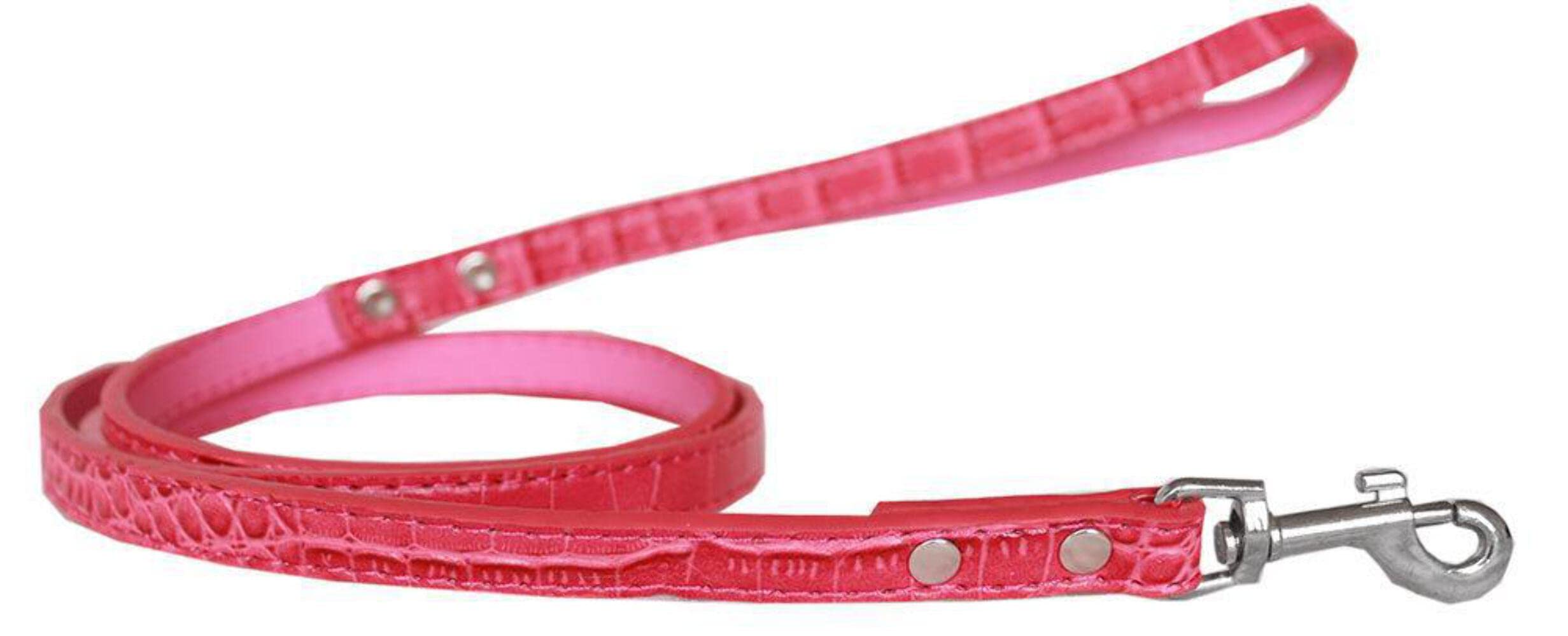 Dog, Puppy & Pet Designer Croc Leash Blank, Plain Silver 1/2" wide x 4' long