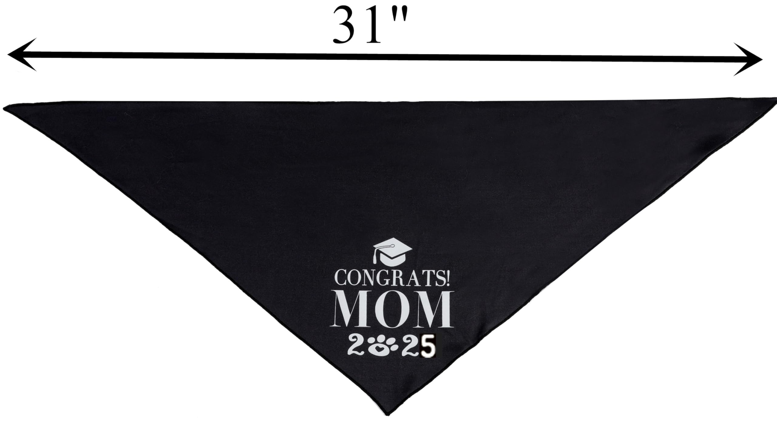 Pickupik Dog Graduation Bandana 2 Pack, My Mom Graduated & Class Of 2025, Black Cotton Bandanas For Small To Large Dogs