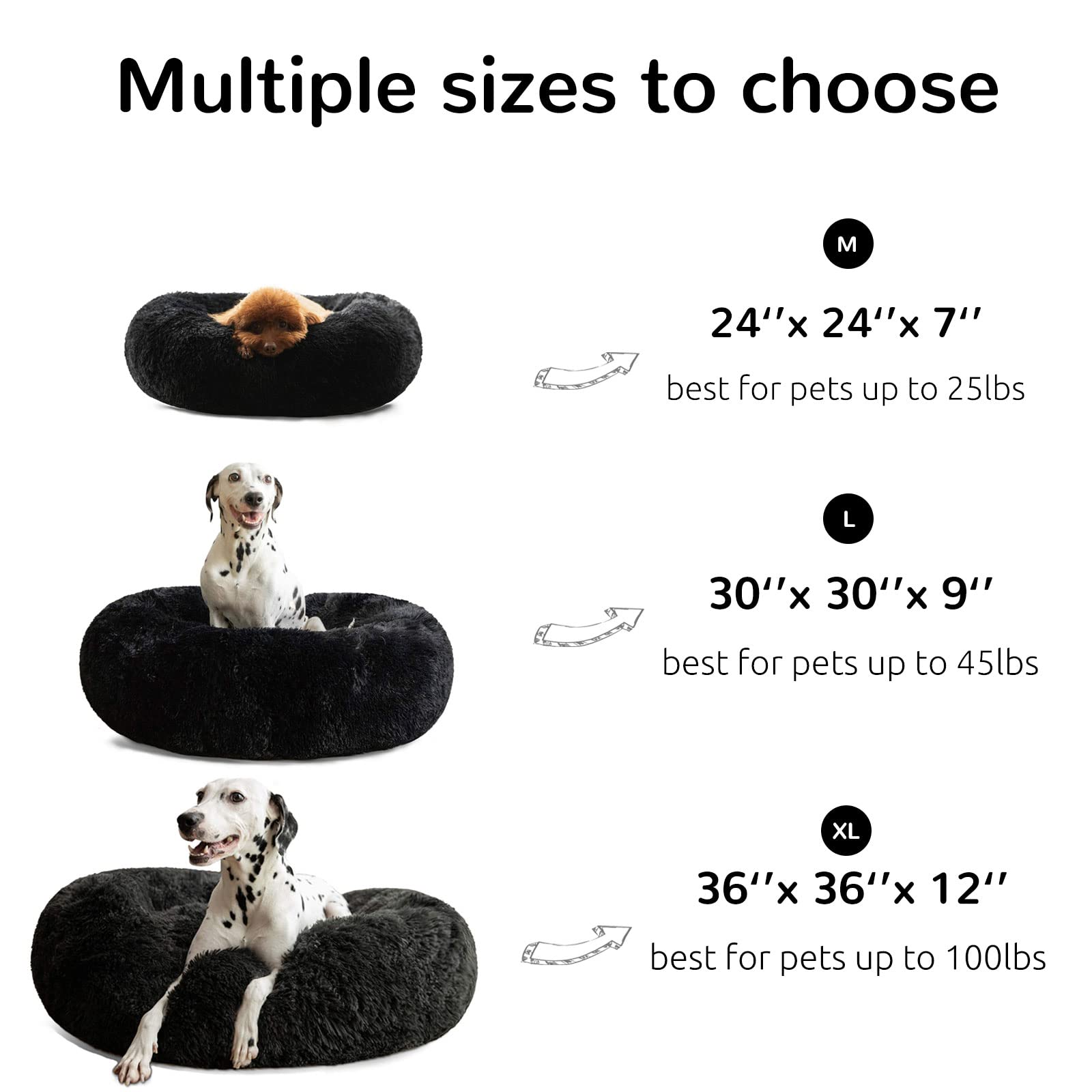 Hachikitty Calming Donut Cuddler, Large Dog Beds, 30''