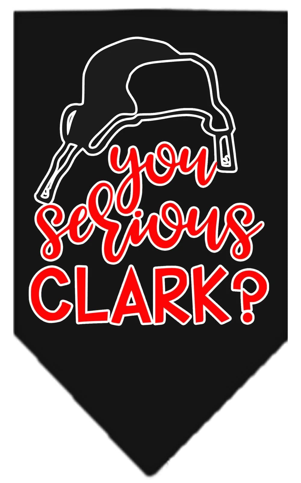 Christmas Pet and Dog Bandana Screen Printed, "You Serious Clark?" Red Small
