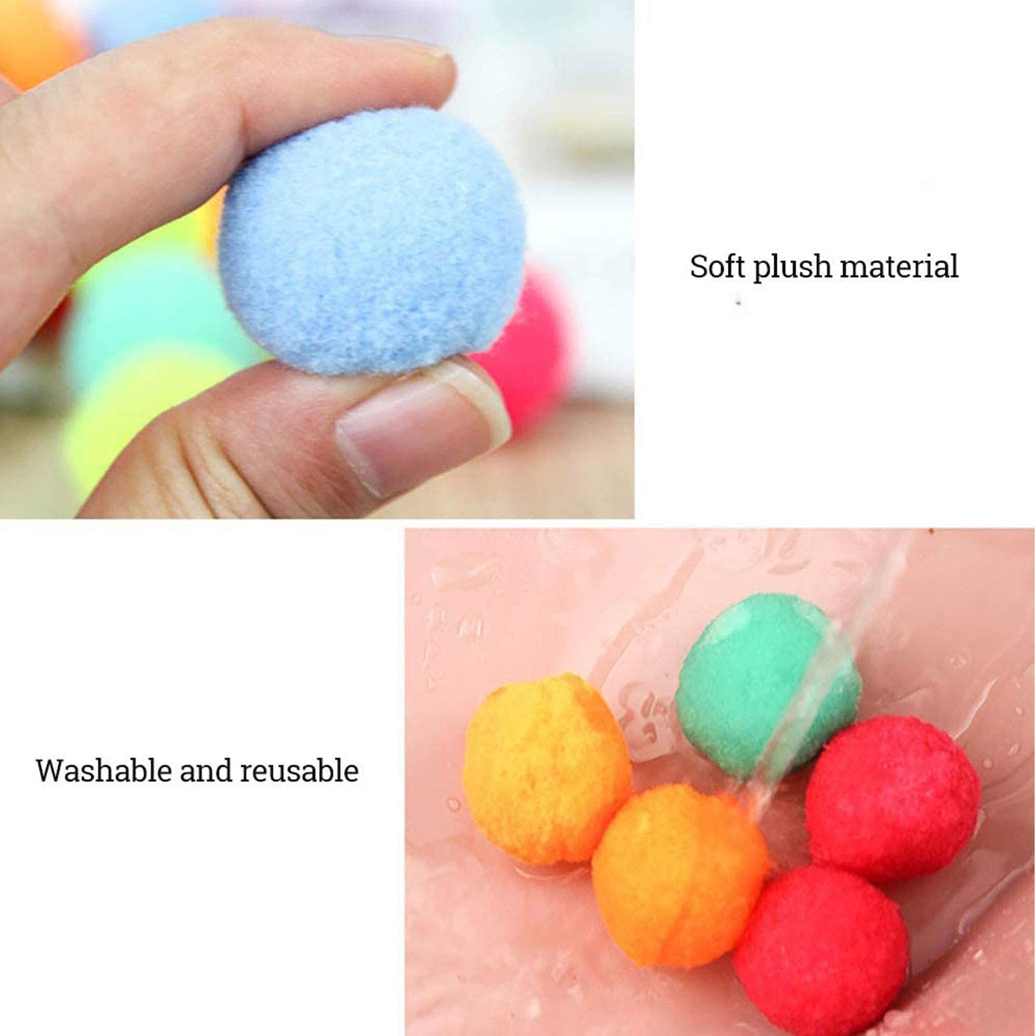 Voviggol 30Pcs 1.3 Inch Cat Toy Balls Soft Kitten Pompom Toys Indoor Cats Interactive Playing Quiet Ball Cats Favorite Toy, Cat
