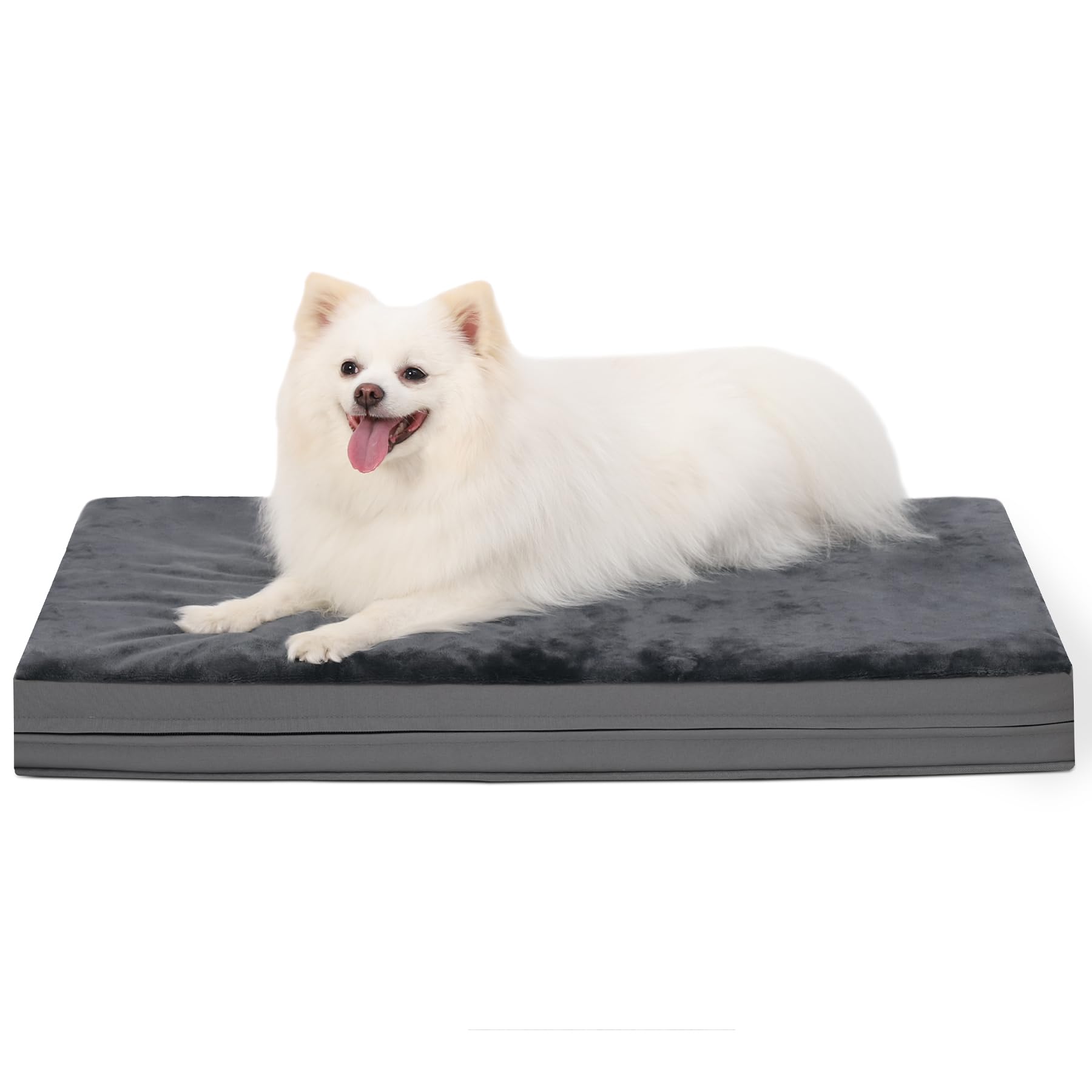 Waterproof Dog Bed Medium Small Size Dog, Orthopedic Washable Crate Pad 29 Inch, Foam Pet Bed With Removable Cover Reversible, A