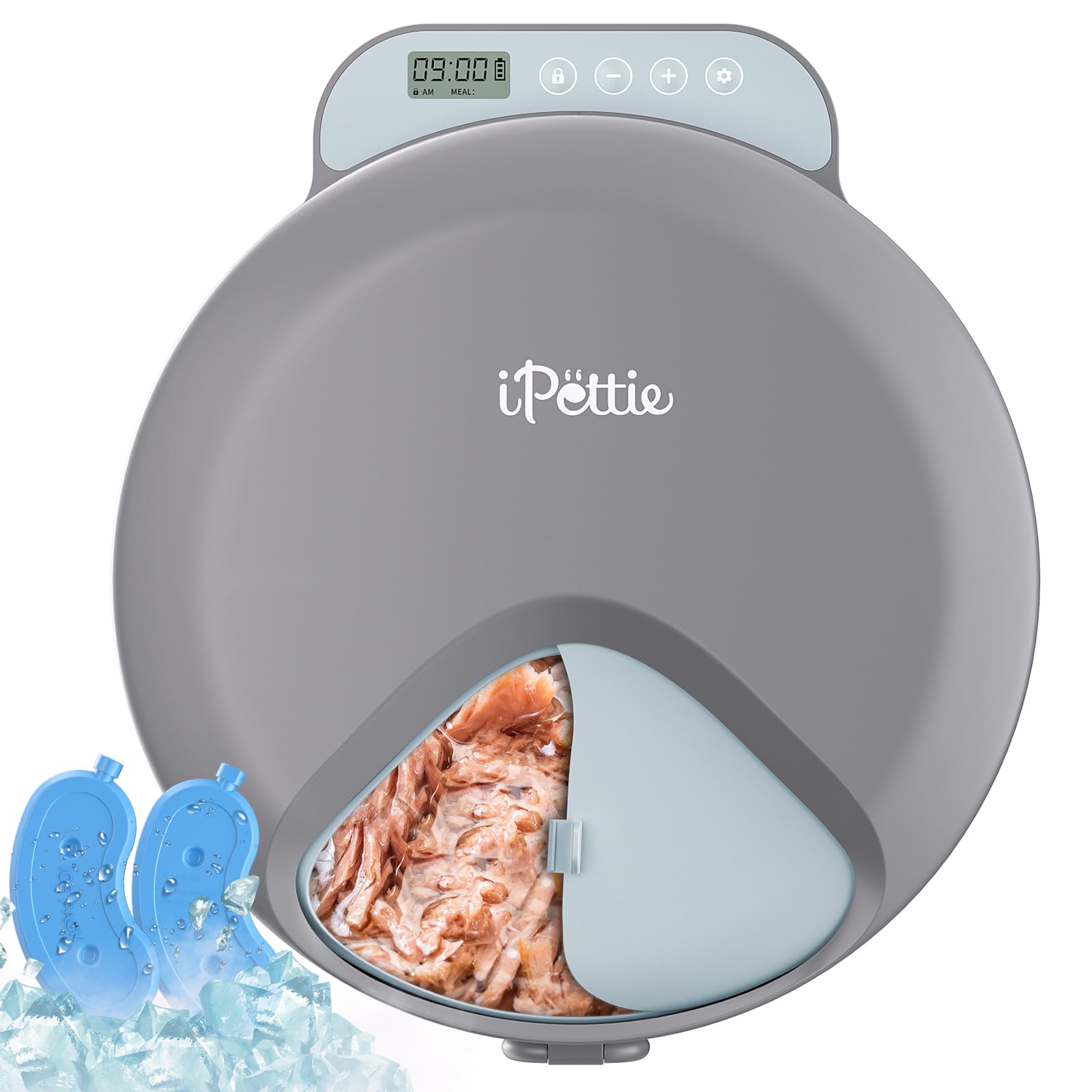 iPettie Zharko Four Meals Automatic Wet Food Feeder - True 4 Meal Design with Locking Lid, Smart Cat Timer Automatic Feeder for 