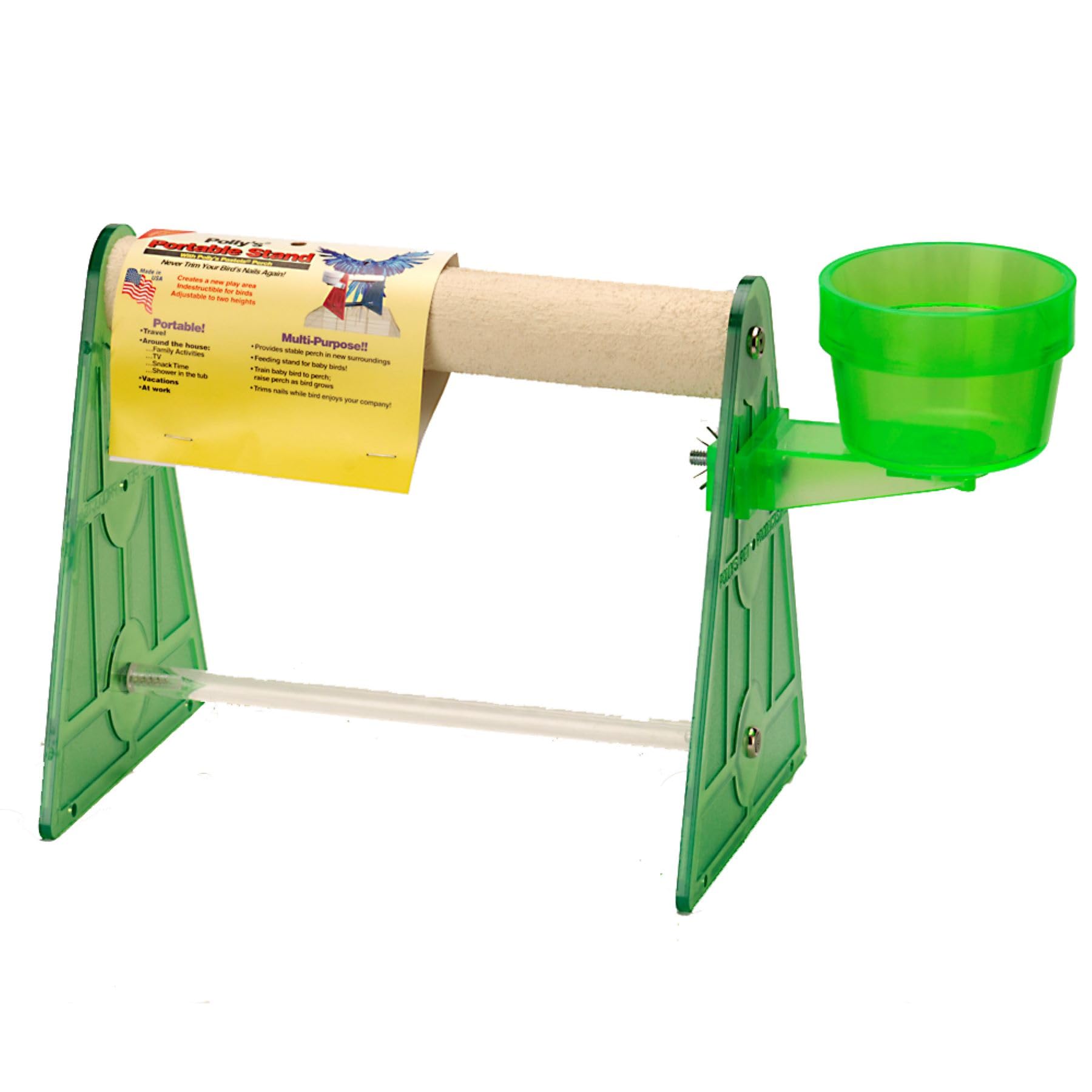 POLLYS PET Products Portable Bird Stand, Large