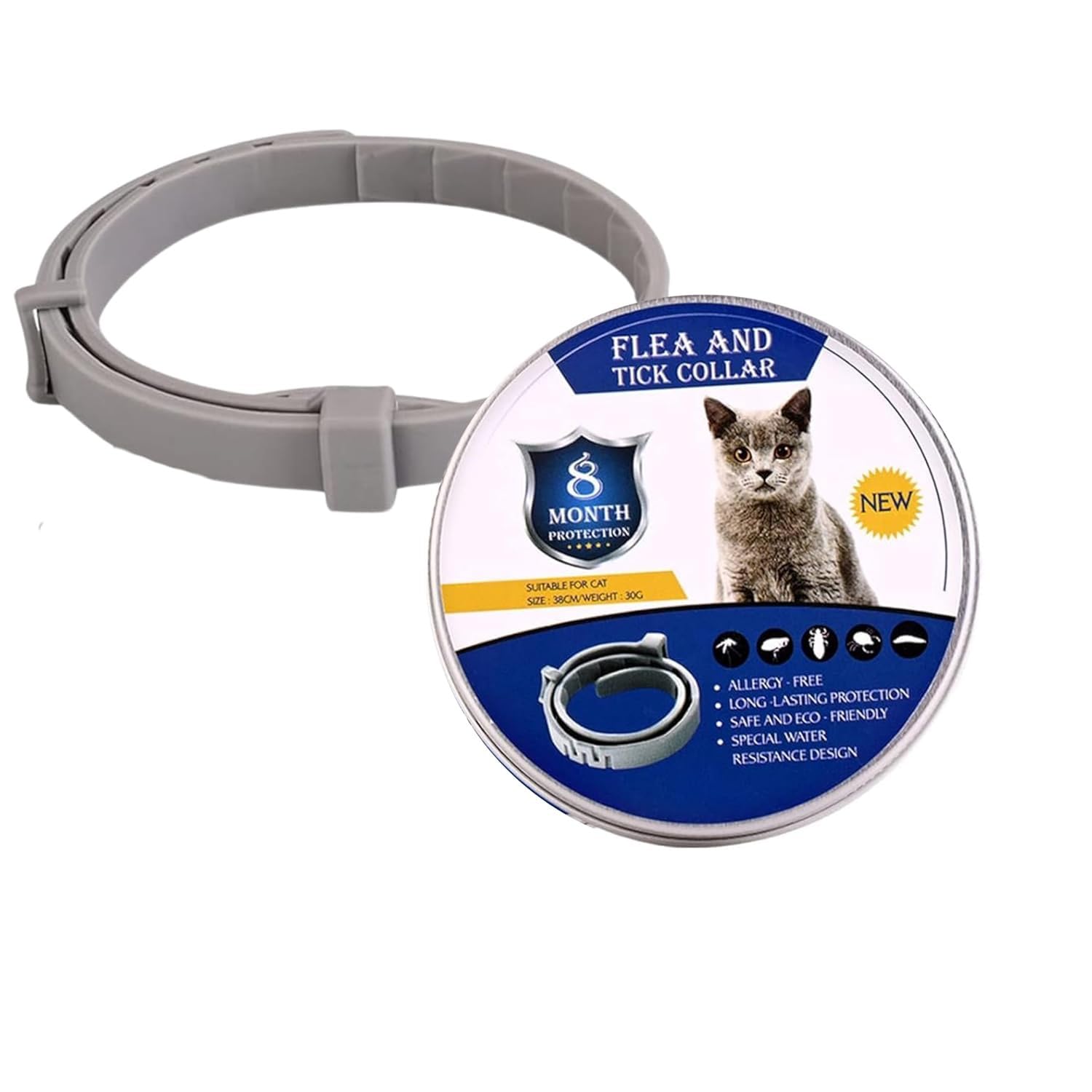 Niyanetail Flea And Tick Collar For Dogs & Cats | 8Month Adjustable Waterproof Collar | Natural & Safe Protection Against Fleas