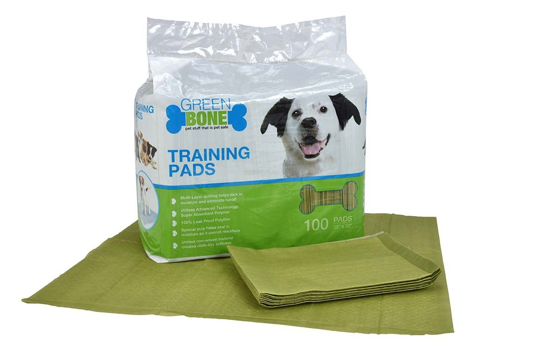 Greenbone Leak Proof Training Pads - 100 Count - Lemongrass Scent - Green Plastic