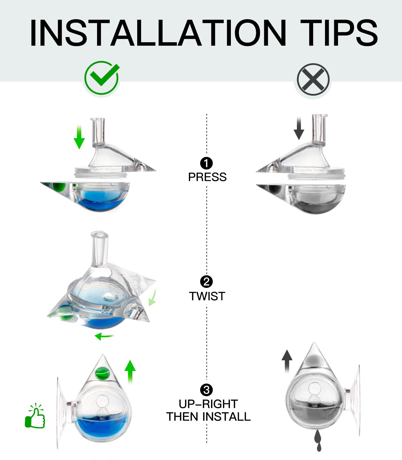 Clscea Aquarium Co2 Acrylic Drop Checker Co2 Indicator (Tear Drop & 15Ml)