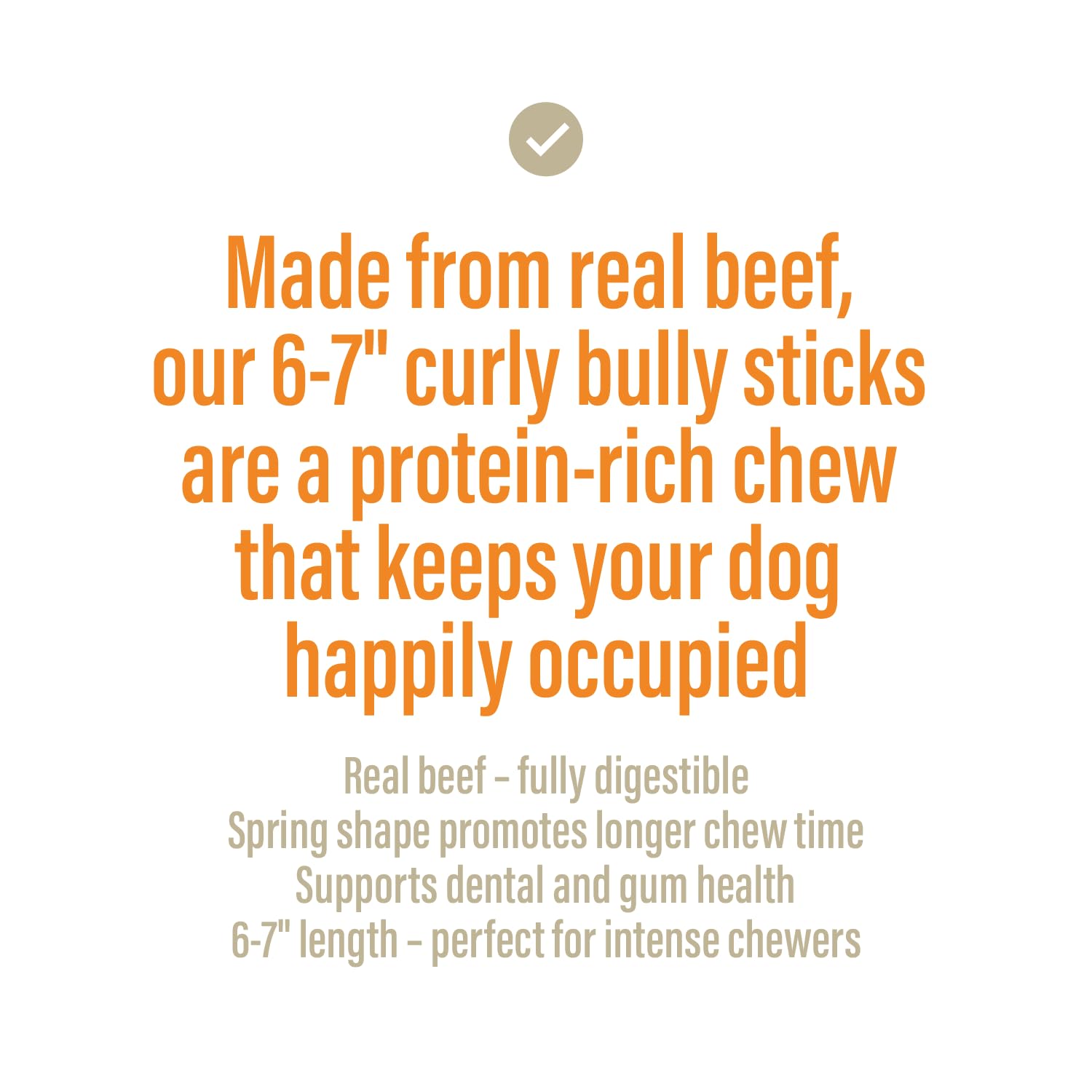 Chewers Joy Bully Spring Chews (6 Count) - Natural Dog Treats - Single Ingredient Long-Lasting Chews, High Protein