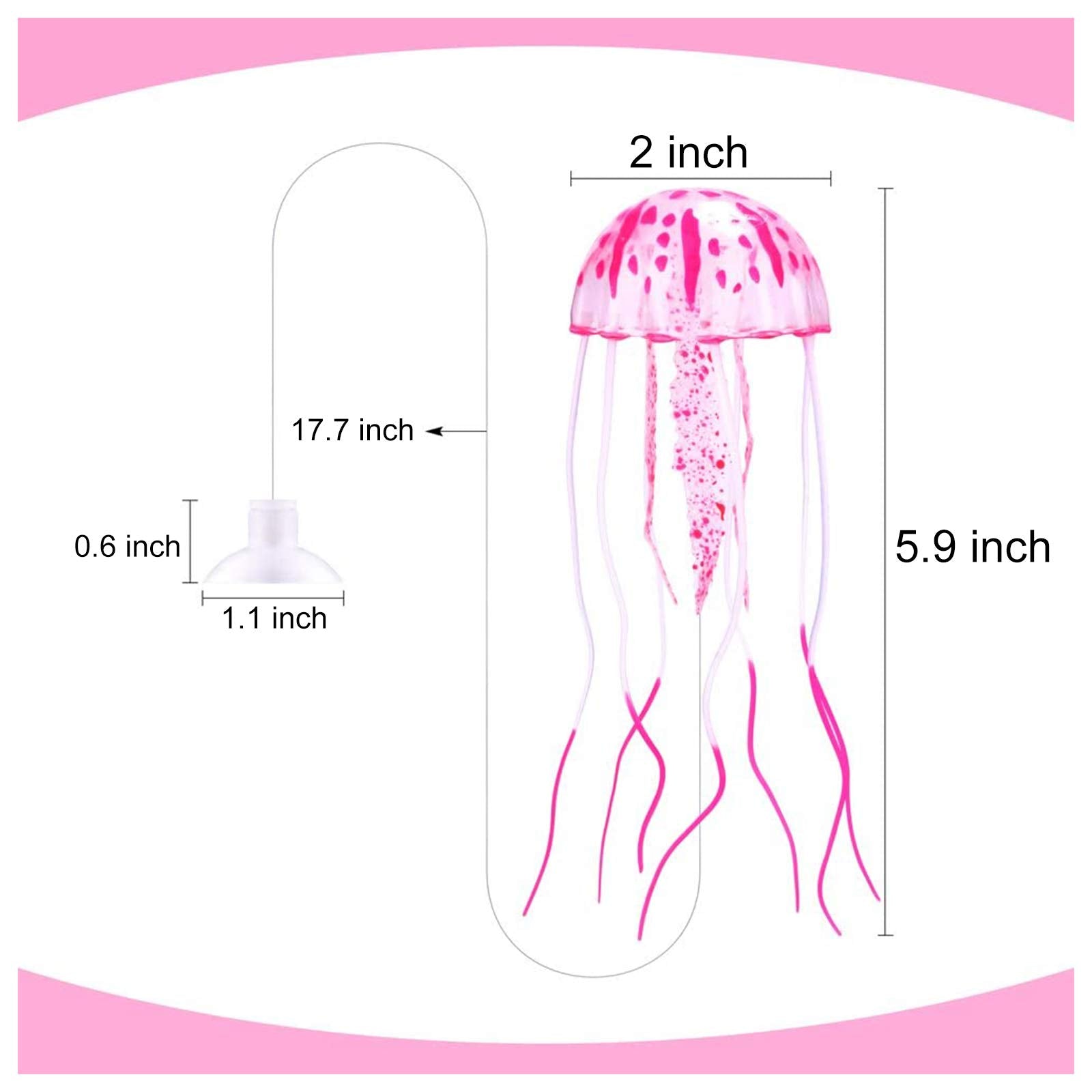 Wishlotus 2 Pcs Jellyfish Fish Tank Decorations, Simulation Jellyfish Plant Ornament, Fish Tank Jellyfish Glow Decorations, Fish