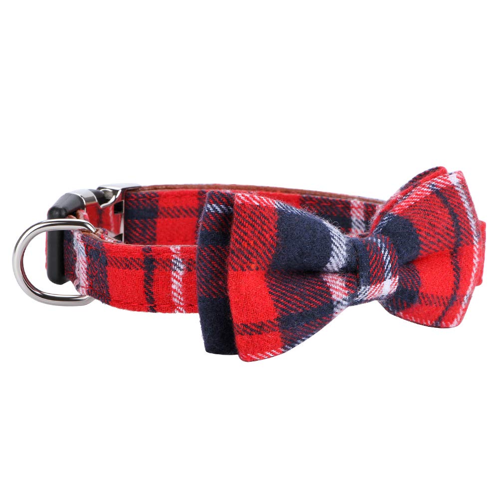 Faleela Soft &Comfy Bowtie Dog Collar,Detachable And Adjustable Bow Tie Collar,For Small Medium Large Pet (S, Red)