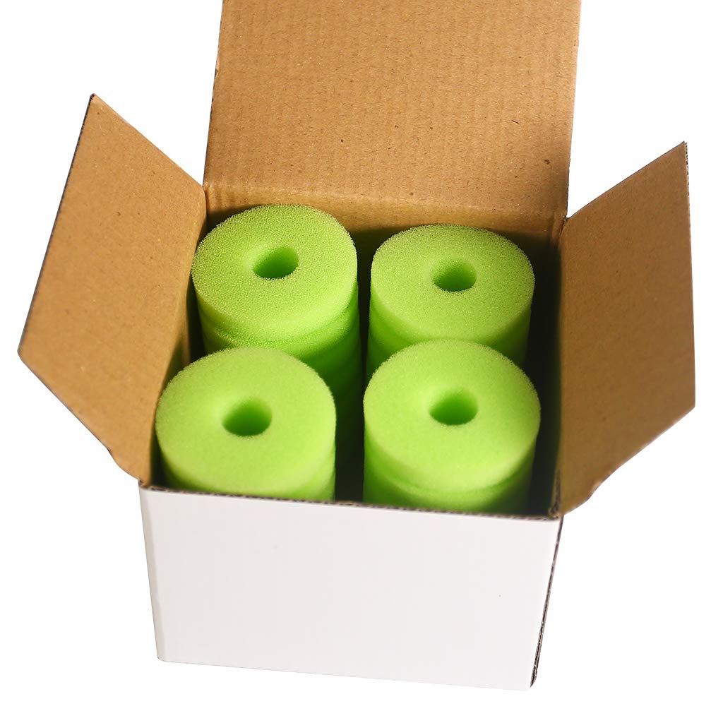 UPETTOOLS Aquarium Biochemical Sponge Filter, Ultra Quiet Aquarium Air Pump Bio Sponge Fish Tank Foam Filter (Green Sponge 4 Pac