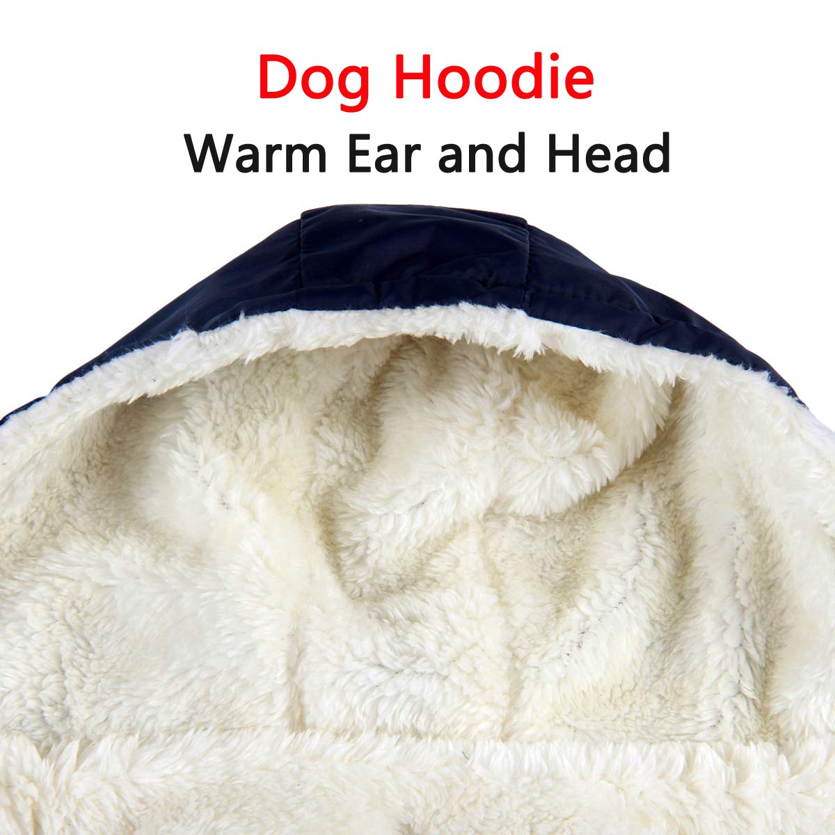 Vecomfy Fleece Lining Extra Warm Dog Hoodie In Winter For Large Dogs Jacket Pet Coats With Hooded,Blue Xl