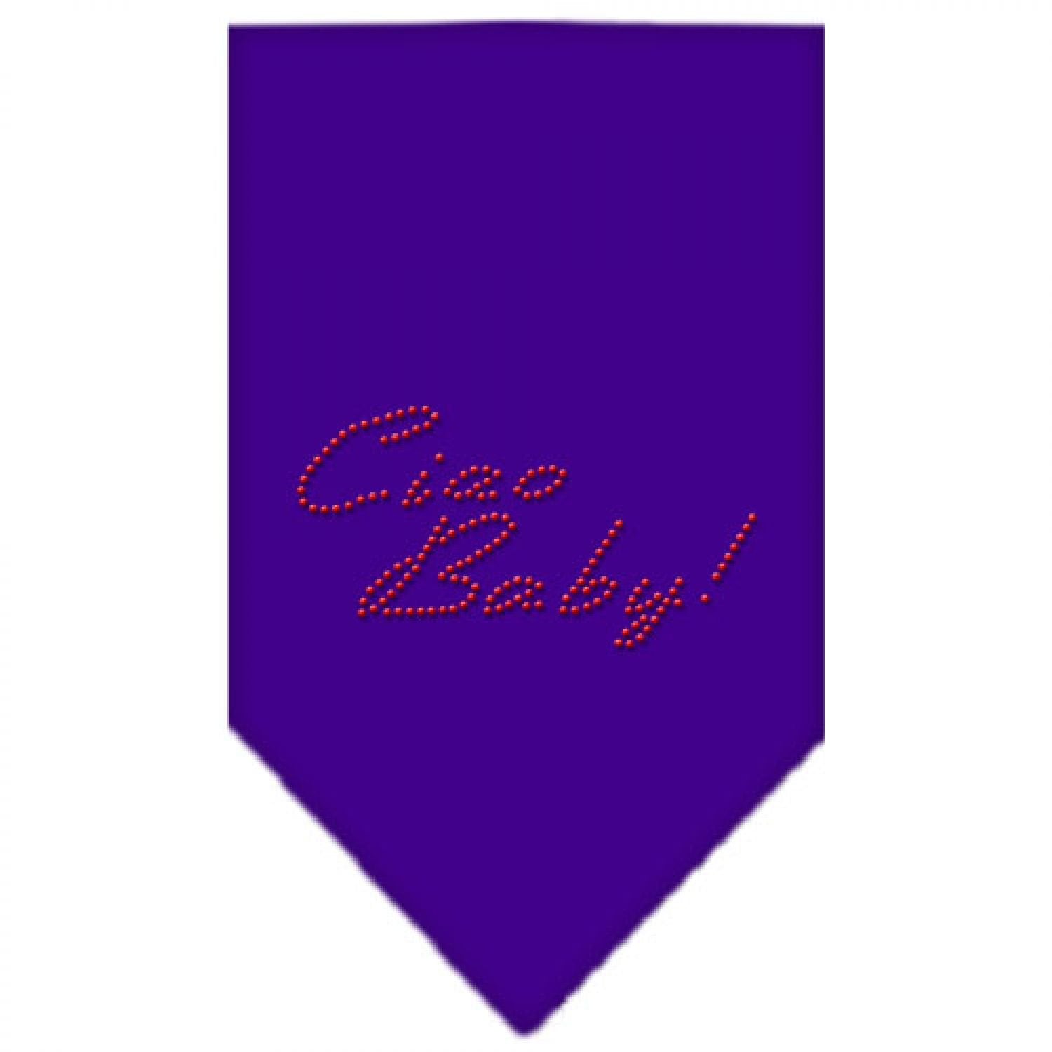 Mirage Pet Products Ciao Baby Rhinestone Bandana, Large, Purple